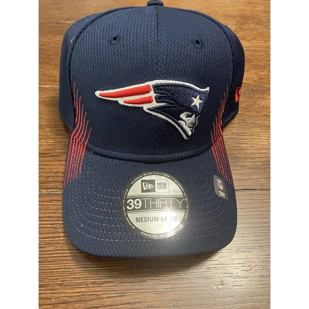 New Era Adults New England Patriots Active 39Thirty Stretch Fit Hat M/L NWT